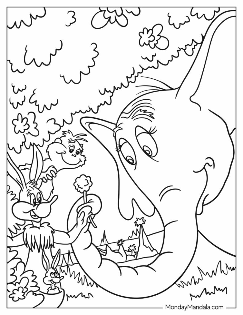 Dr seuss coloring pages free pdf printables