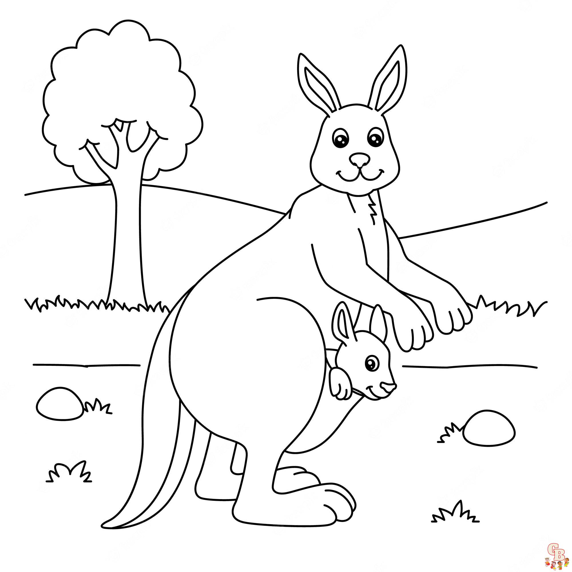 Free kangaroo coloring pages