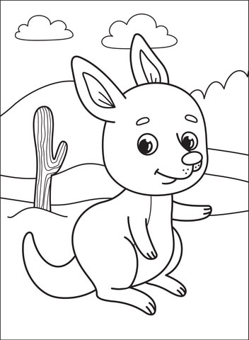 Kangaroo coloring page free printable coloring pages