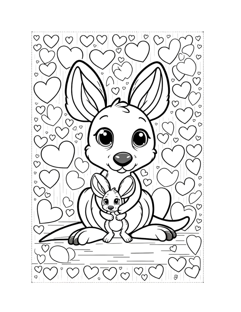 Free kangaroo coloring pages for kids