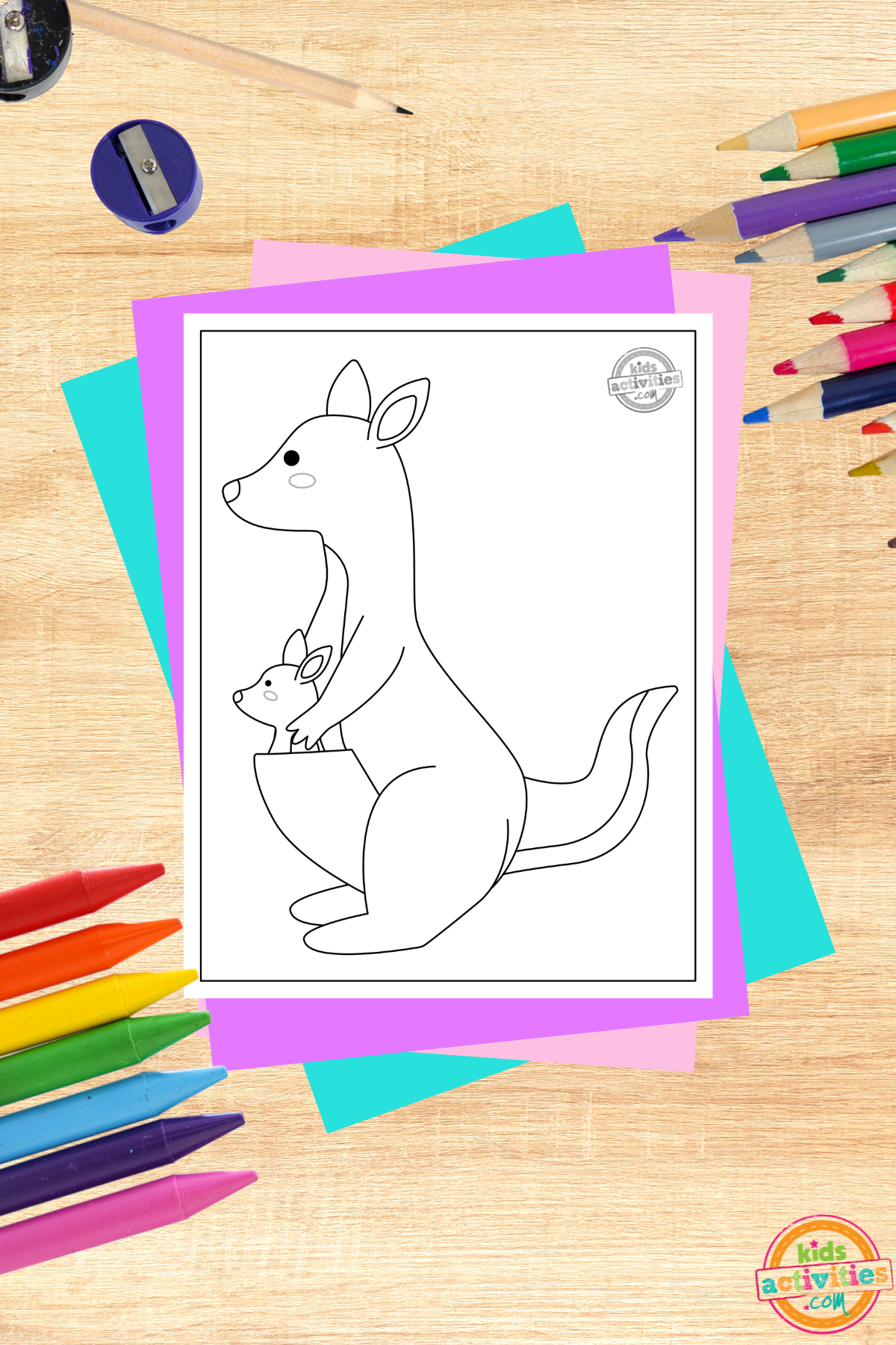 Cute kangaroo coloring page kids activities blog