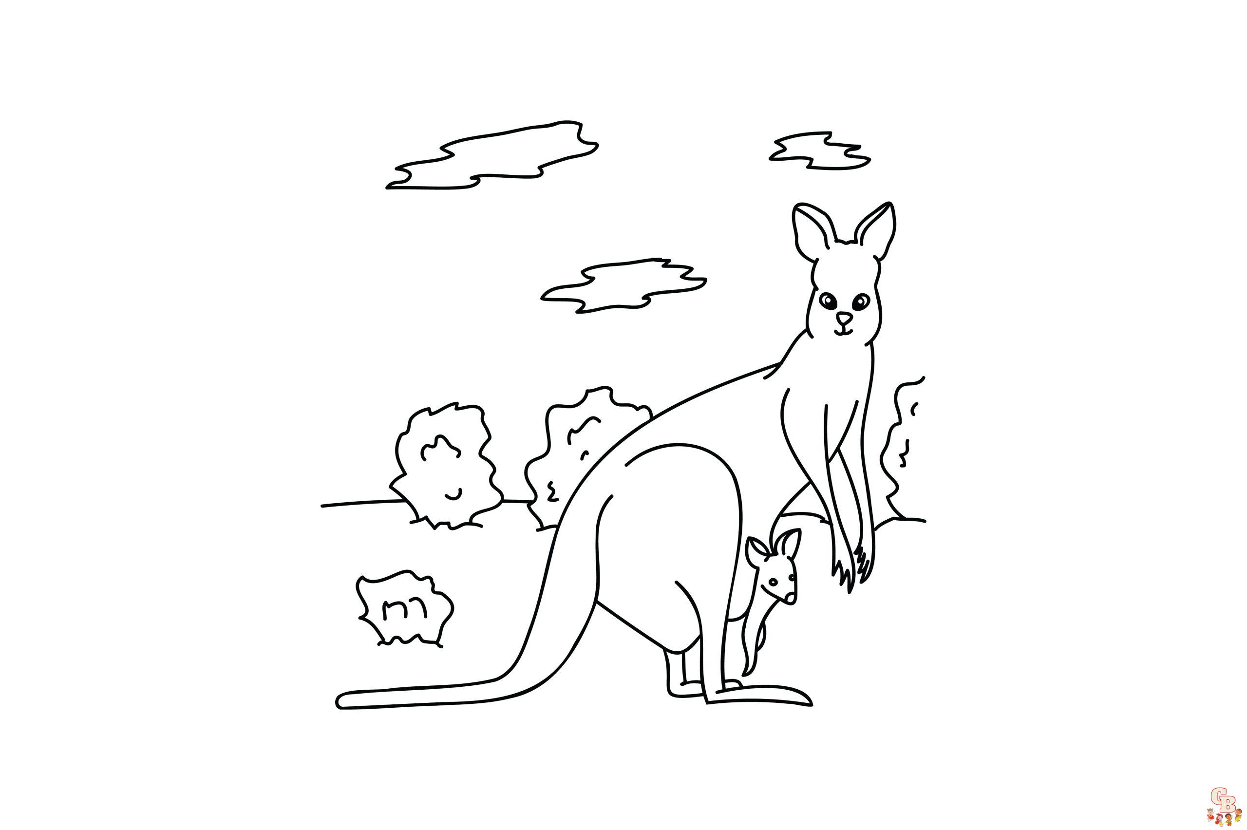 Free kangaroo coloring pages