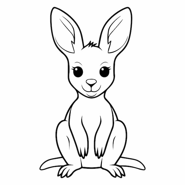 Premium vector cute baby kangaroo for coloring book or coloring page for kids vector clipart