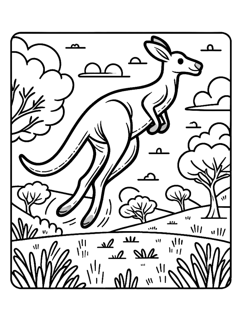 Free kangaroo coloring pages for kids