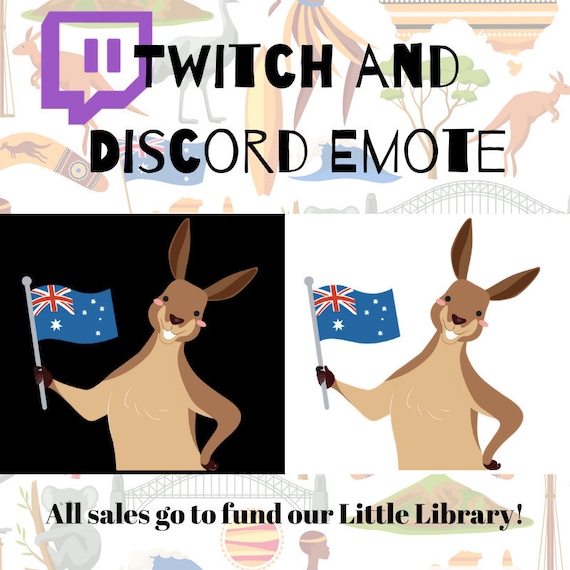 Twitch emotes discord emotes emoji kangaroo australia australian emotes badges aussie emotes streamer