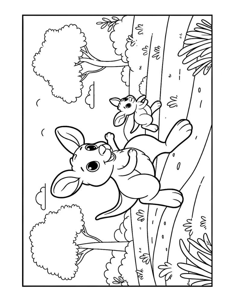 Free kangaroo coloring pages for kids
