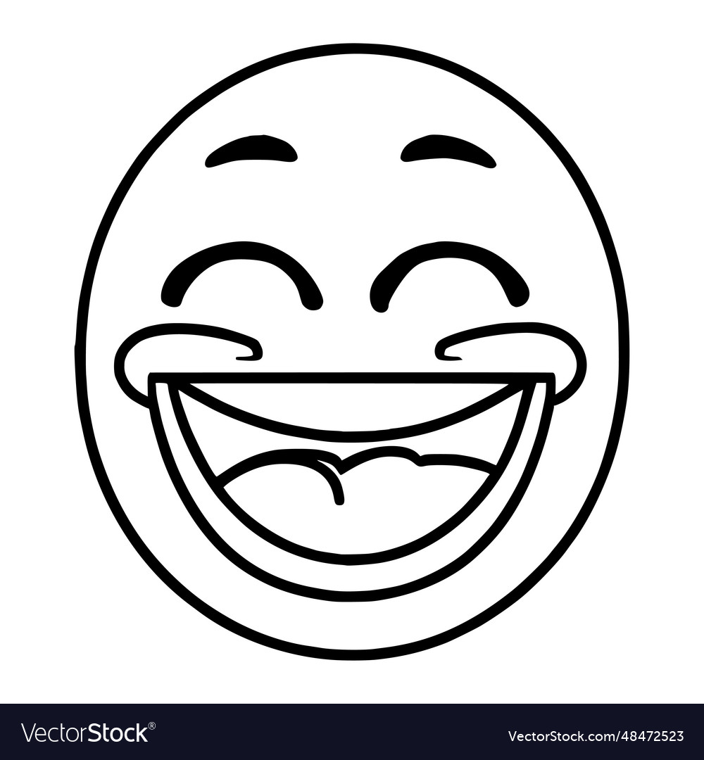 Laughing emoji coloring pages for kids royalty free vector