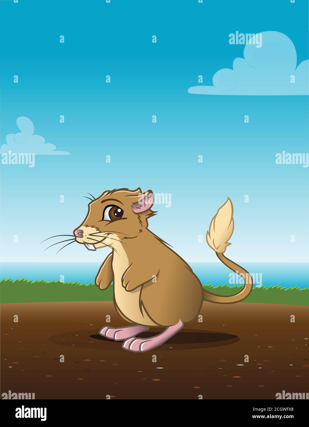 Cartoon vector illustration of a kangaroo rat stock vector image art