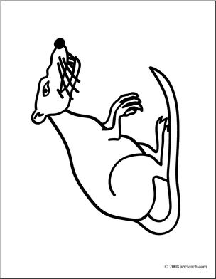 Clip art basic words rat coloring page i