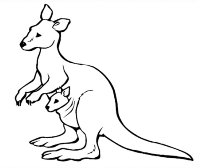 Kangaroo s crafts colouring pages