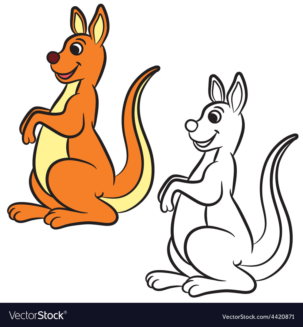 Kangaroo coloring book royalty free vector image