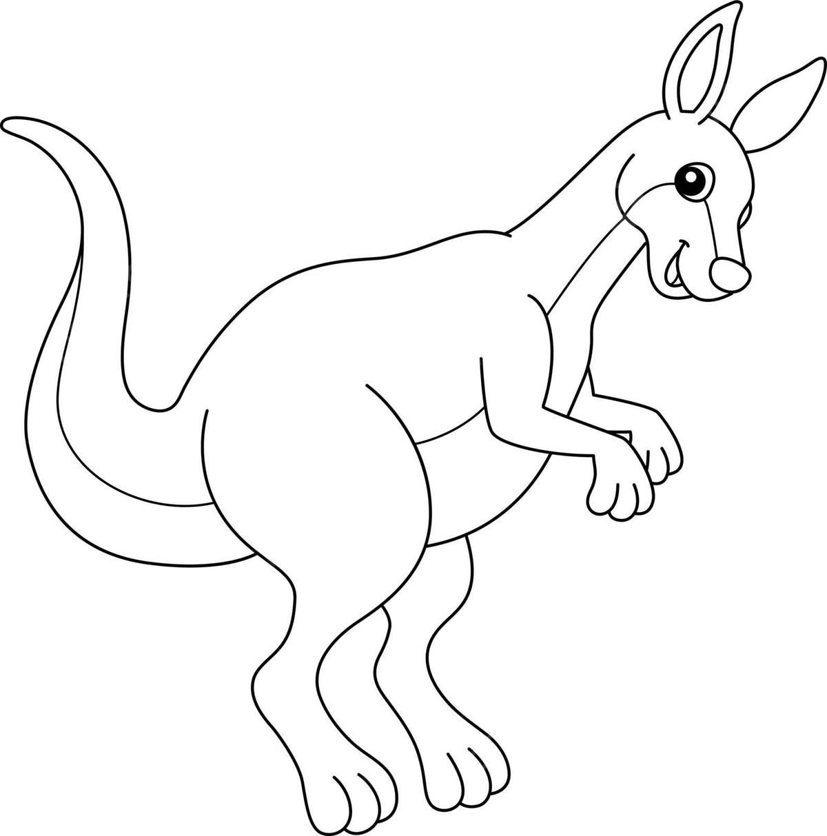 Kangaroo animal coloring page isolated for kids line australia vector vector line australia vector png and vector with transparent background for free download