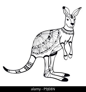 Coloring book coloring page animal kangaroo pattern vector stock vector image art