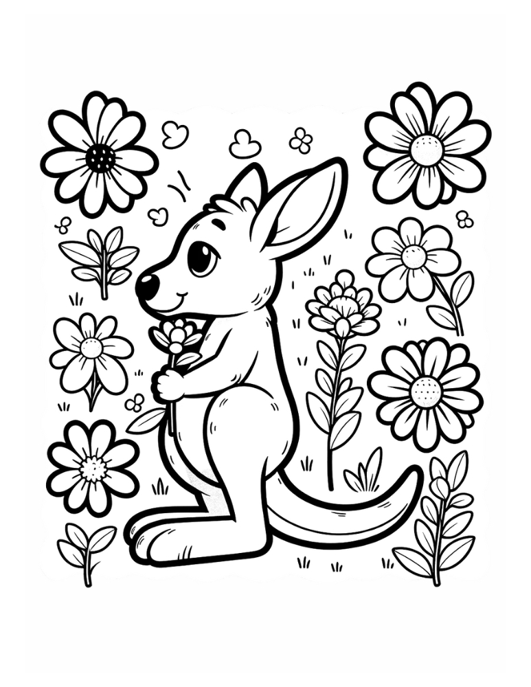 Free kangaroo coloring pages for kids