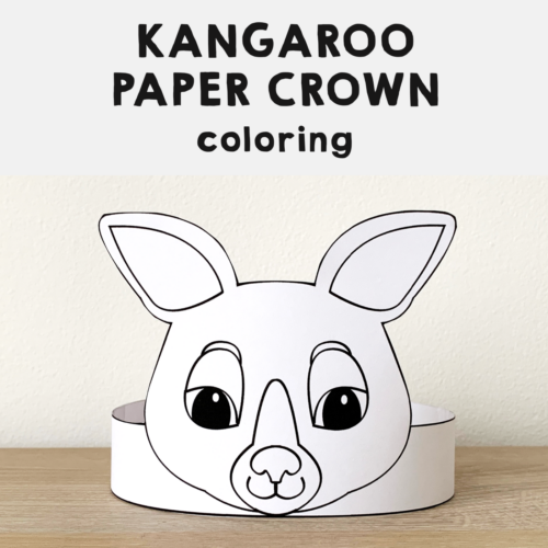 Kangaroo paper crown printable australian animal coloring craft made by teachers