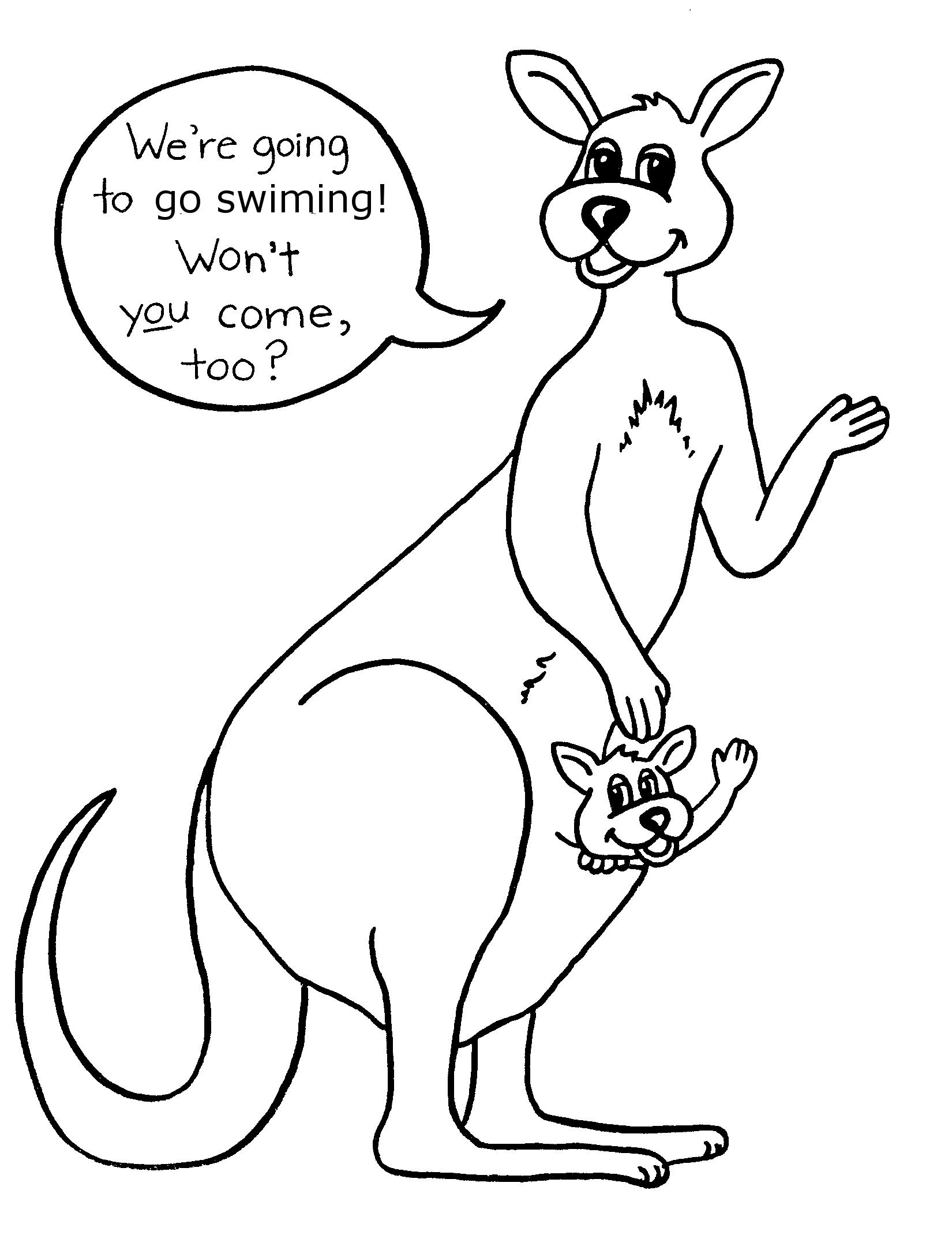 Free printable kangaroo coloring pages for kids