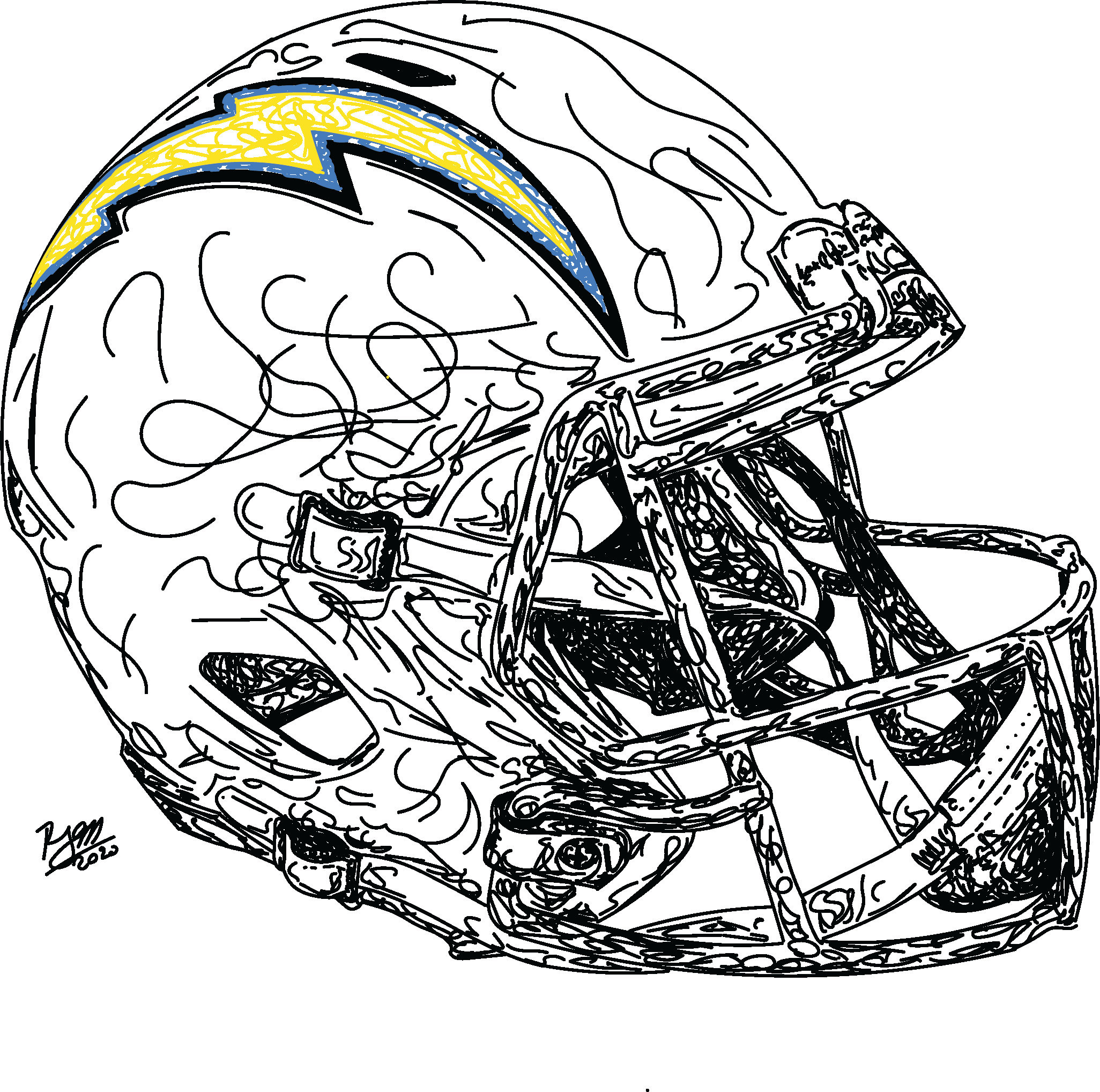 Kansas city chiefs football helmet drawing digital download