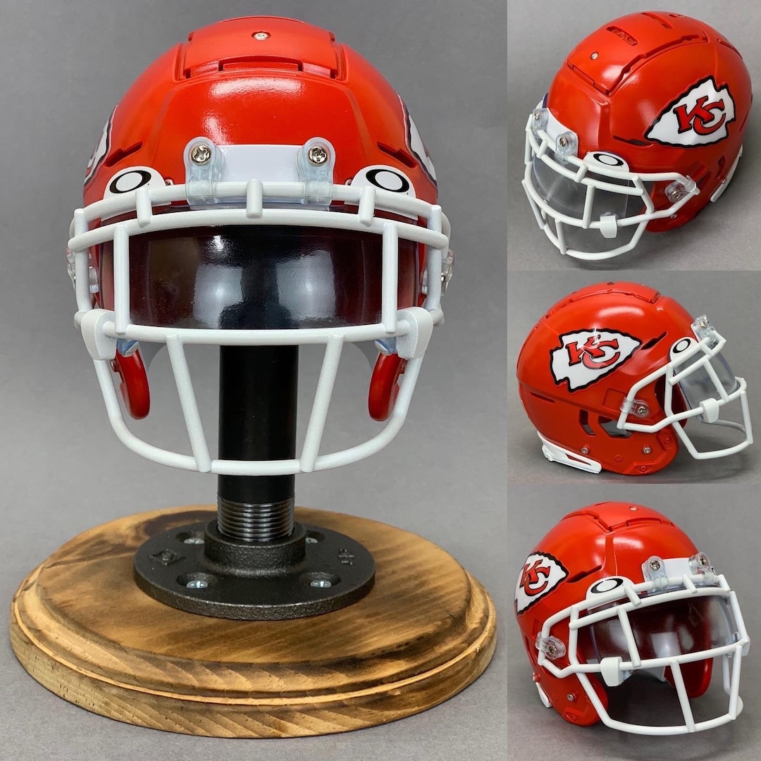 D printed kansas city chiefs schutt f mini helmet with egop
