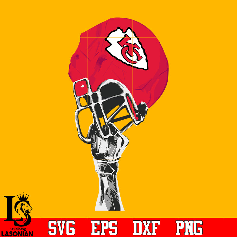 Kansas city chiefs hand helmet svg eps dxf png file â