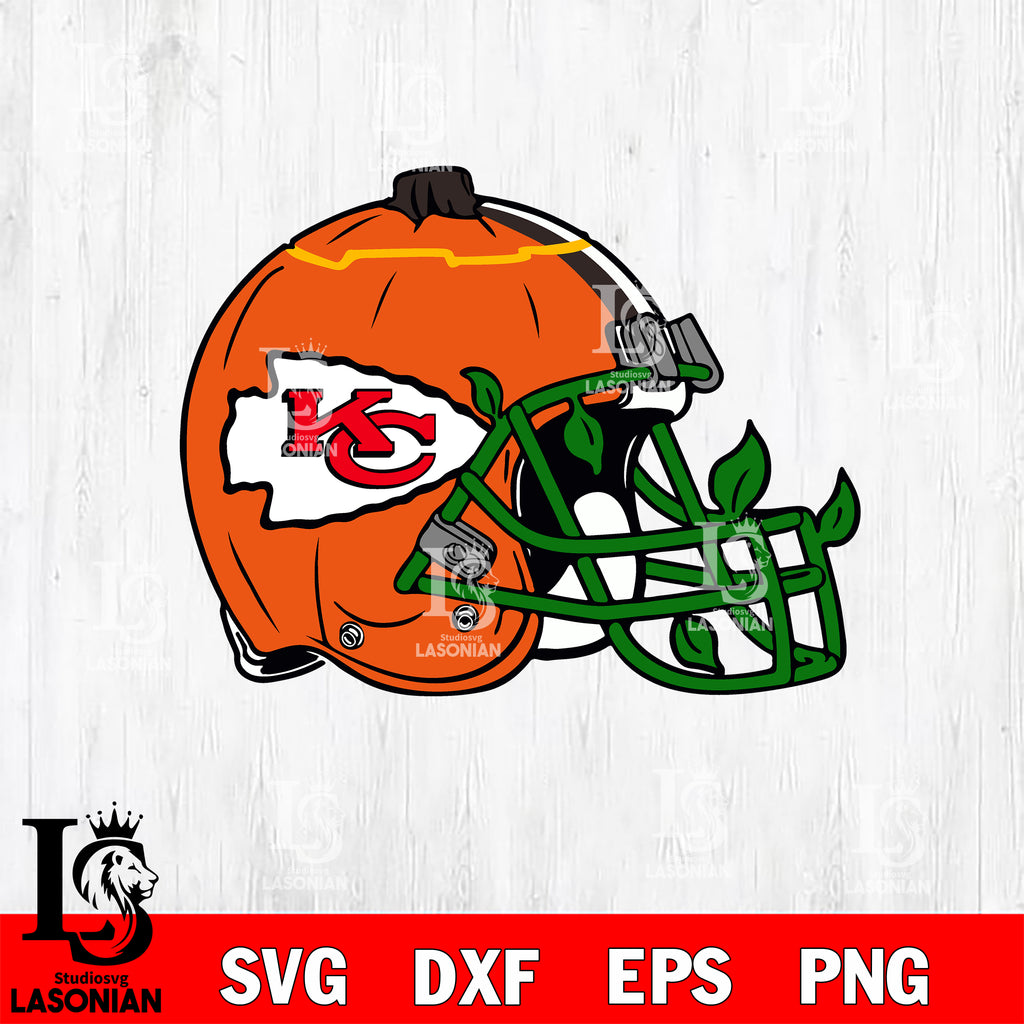 Kansas city chiefs helmet halloween svg nfl svg eps dxf png file dig â