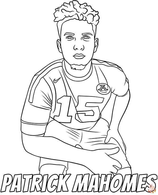Printable patrick mahomes coloring pages free