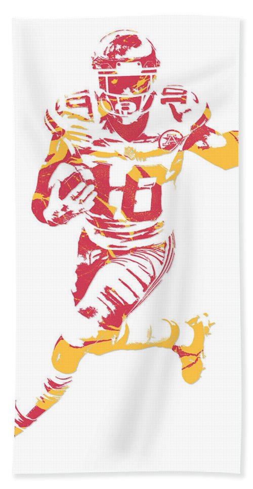 Tyreek hill kansas city chiefs pixel art beach sheet by joe hamilton