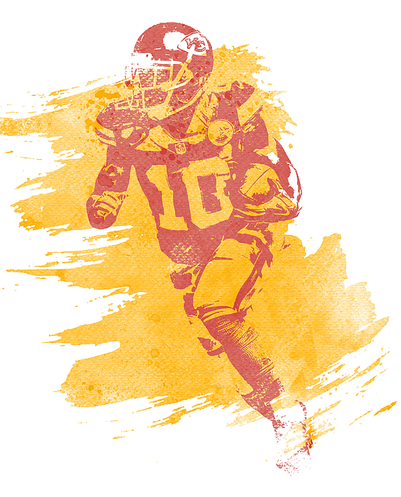 Tyreek hill kansas city chiefs water color art beach sheet by joe hamilton