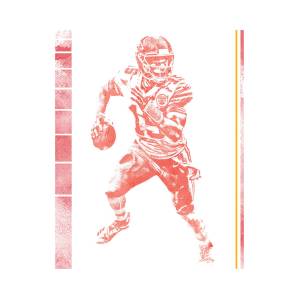 Patrick mahomes kansas city chiefs water color pixel art mixed media by joe hamilton
