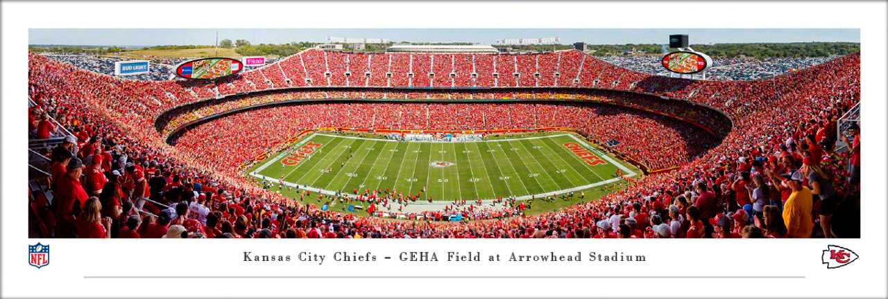Kansas city chiefs football yard line panoramic art print