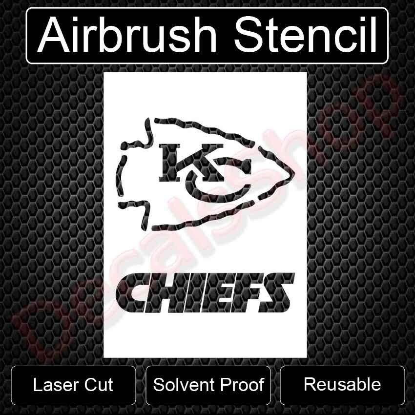 Kc kansas city chiefs stencil airbrush pattern template spray paint free shippin