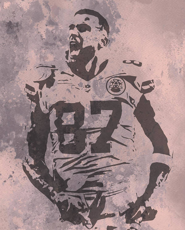 Travis kelce kansas city chiefs grunge pixel art art print by joe hamilton