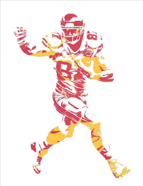 Travis kelce kansas city chiefs pixel art art print by joe hamilton