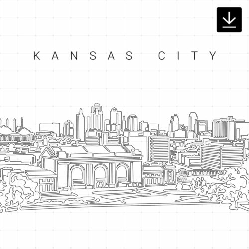 Kansas city skyline vector art