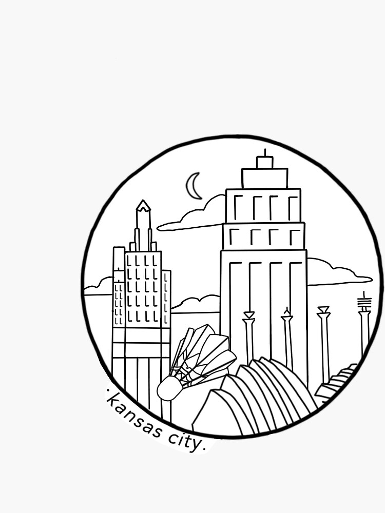 Kansas city skyline sticker for sale by blairgarrison