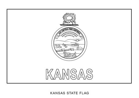 Flag of kansas coloring page free printable coloring pages