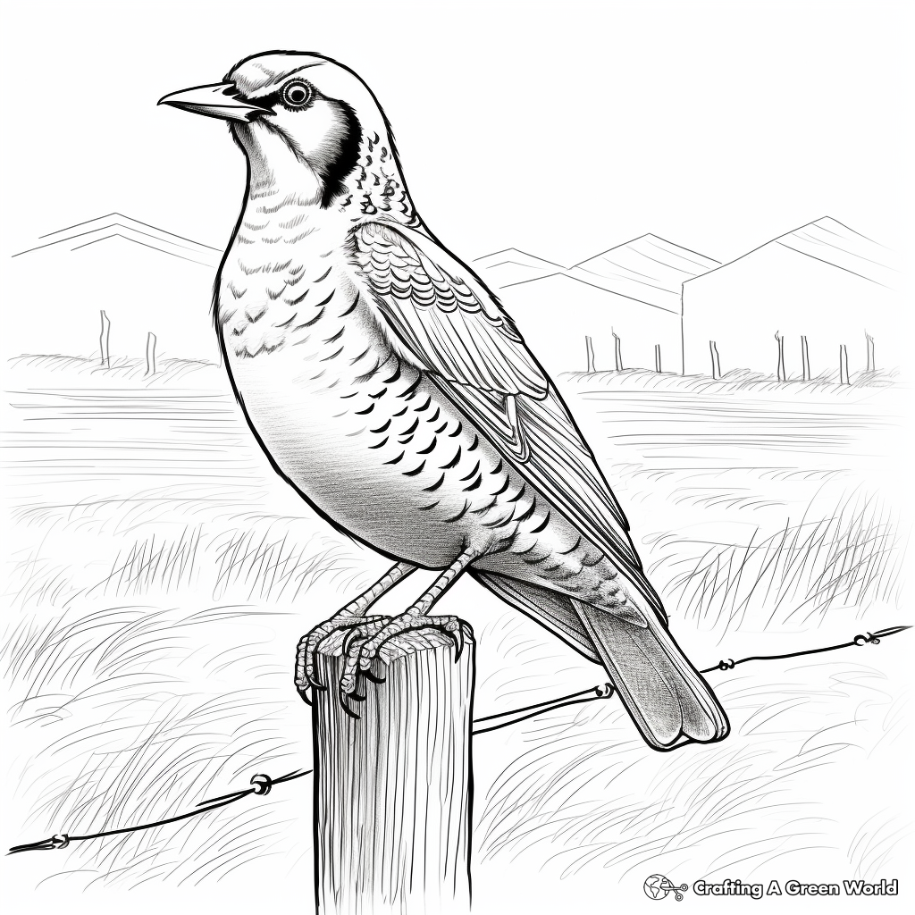 Western meadowlark coloring pages