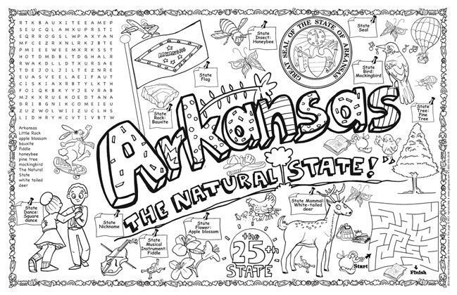 Arkansas symbols facts funsheet â pack of