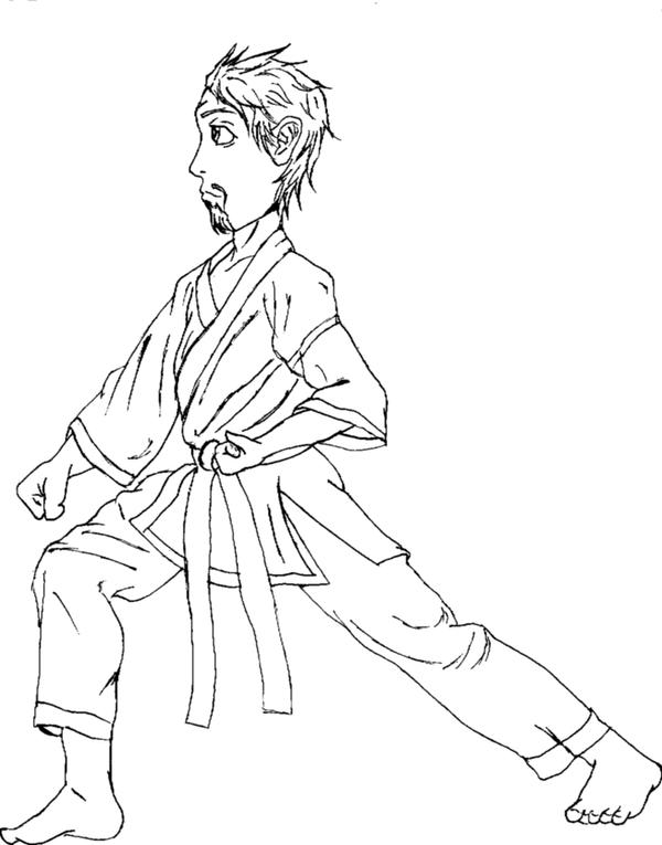 Karate coloring page by lumpy on