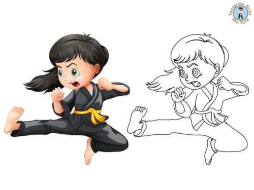 Karate coloring page