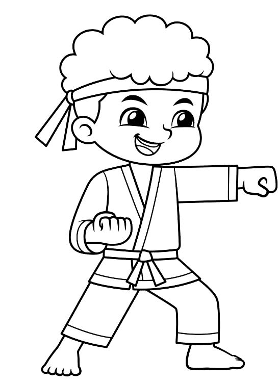 Karate coloring pages printable for free download