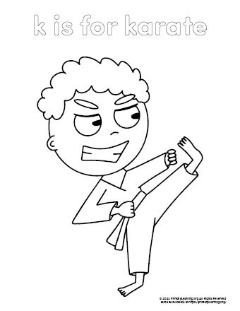 Karate coloring page