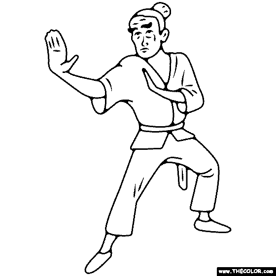 Karate aster coloring page