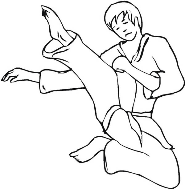 Karate picture to color