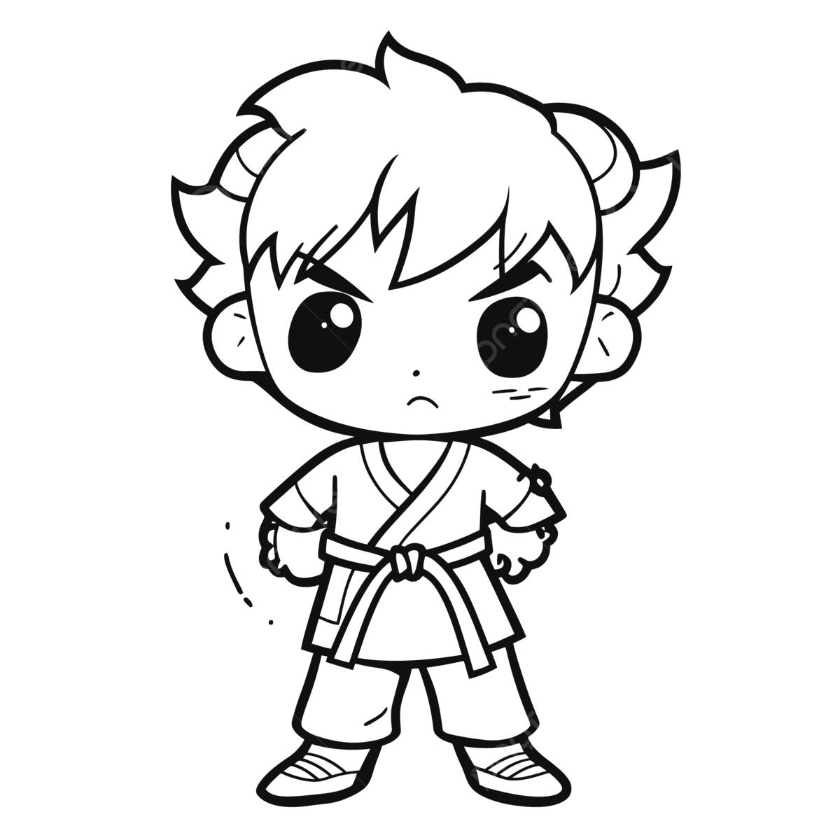 Cute little karate kid coloring page outline sketch drawing vector wing drawing rat drawing ring drawing png and vector with transparent background for free download