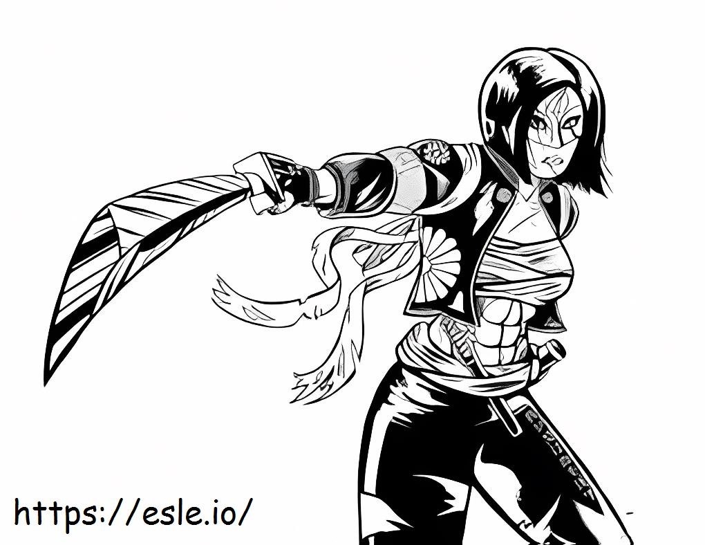 Genius katana coloring page