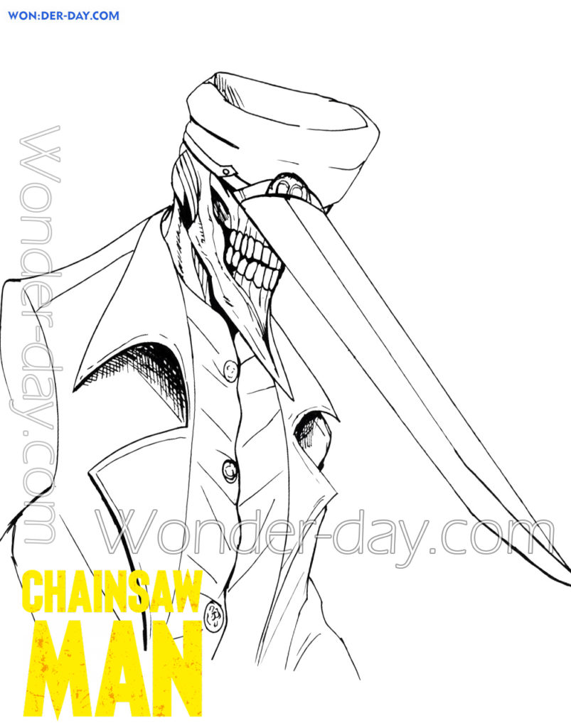 Chainsaw man coloring pages