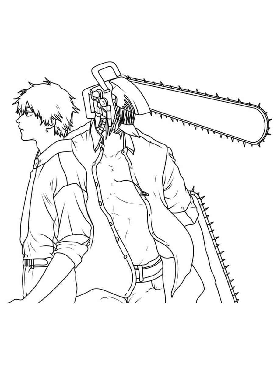 Chainsaw man coloring pages