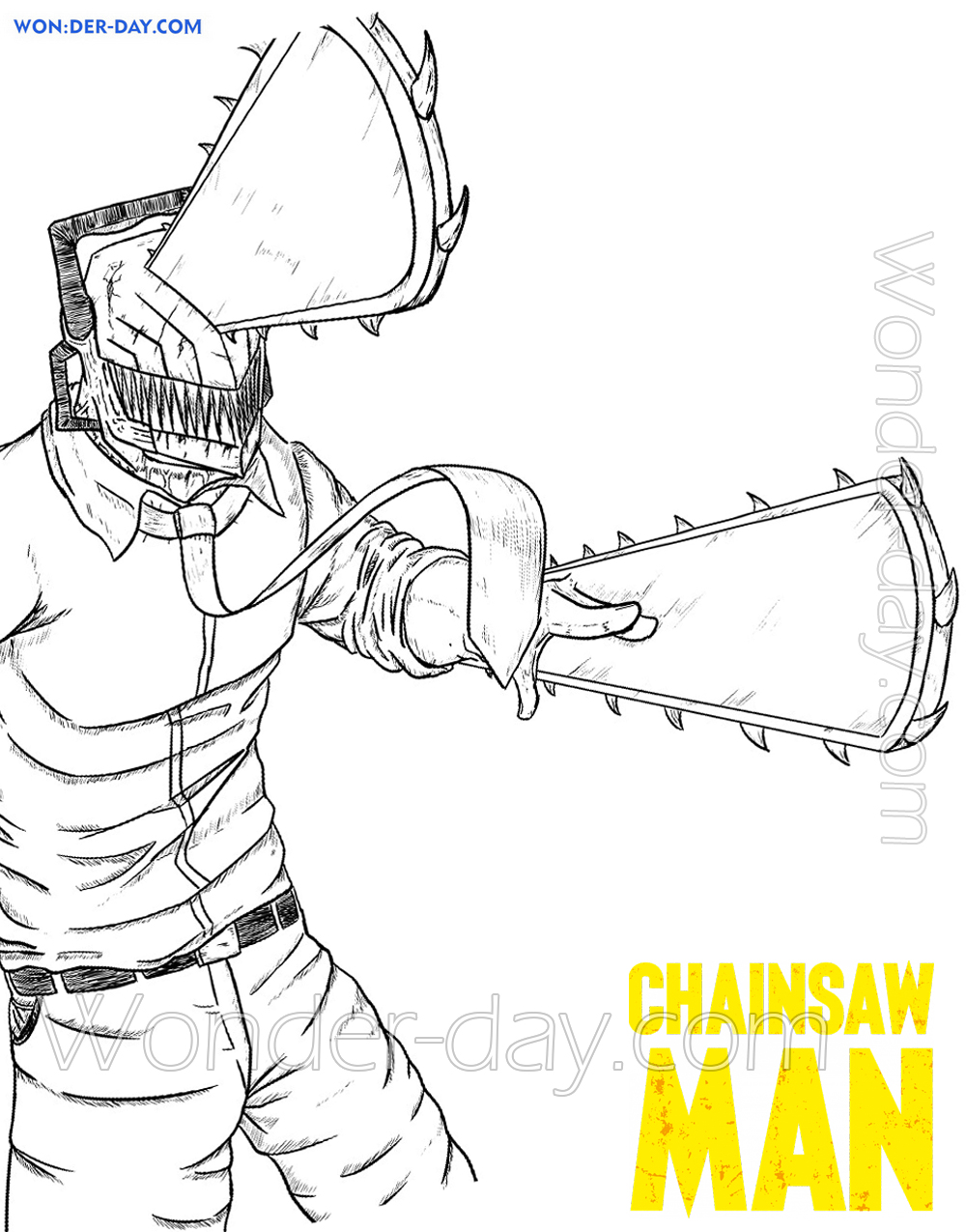 Chainsaw man coloring pages