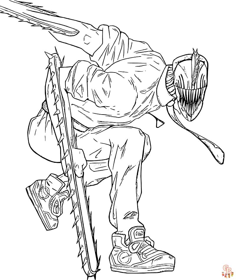 Free chainsaw man coloring pages