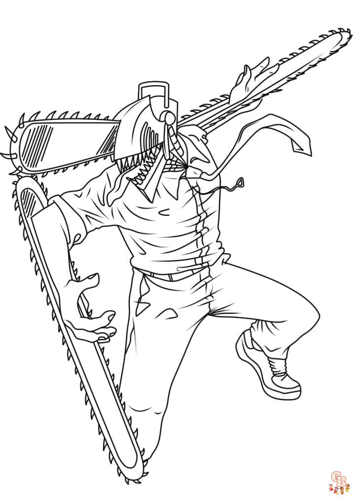 Free chainsaw man coloring pages